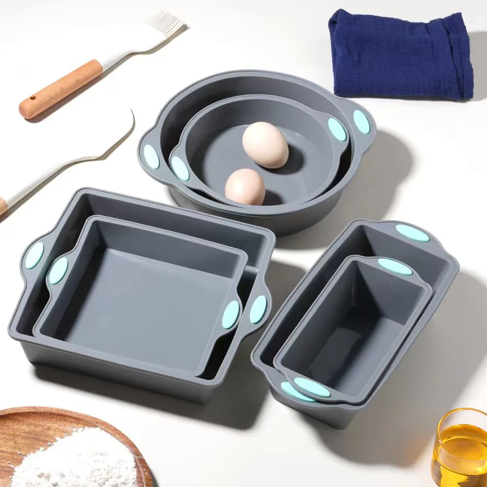 Kitchen Baking Ware - Molde de silicona gris resistente al