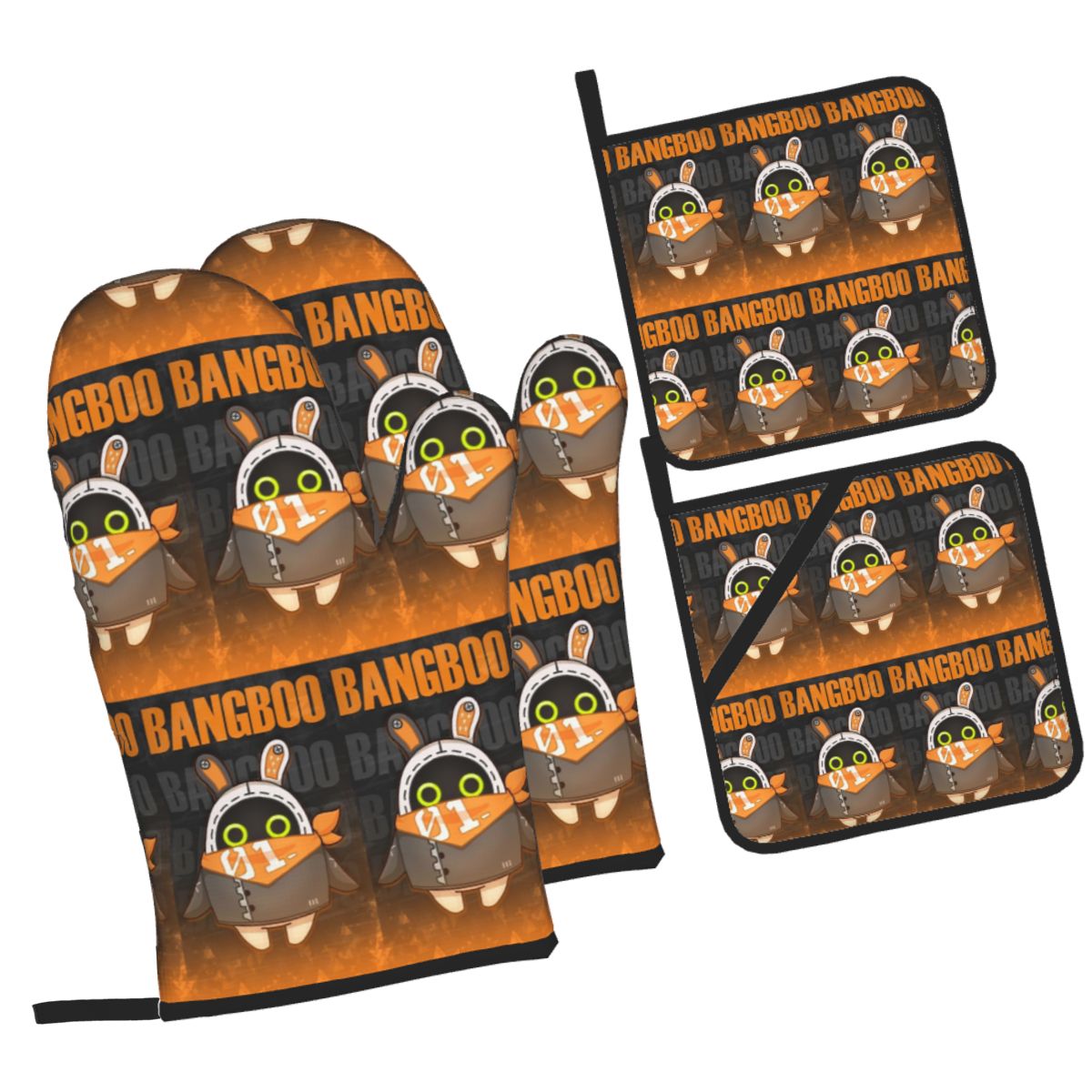 Kitchen Baking Zone - Juego de 4 Guantes y Protectores