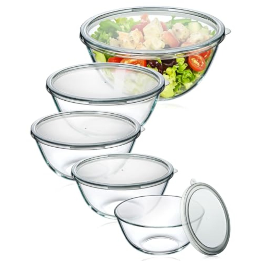Kitchen Glass Baking Set - Juego de 5 Tazones de Vidrio