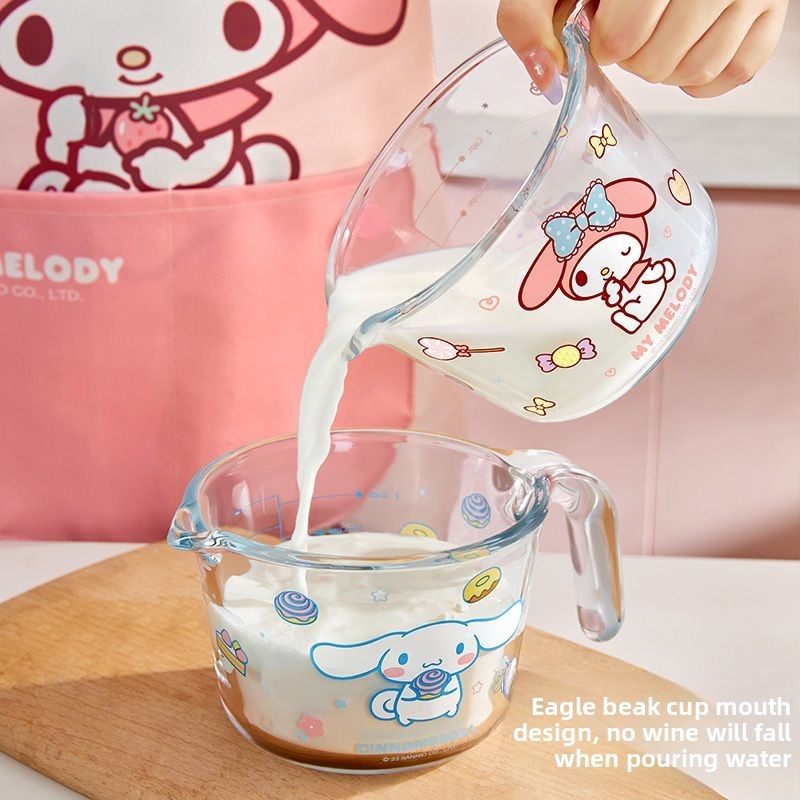 Kitchen Glass Baking Set - Taza Medidora de Vidrio con Diseño
