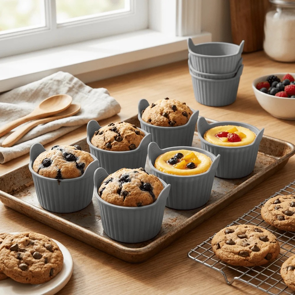 Kit de 6 moldes de silicona pa - Kitchen Pro Baking Tray reseña y precio