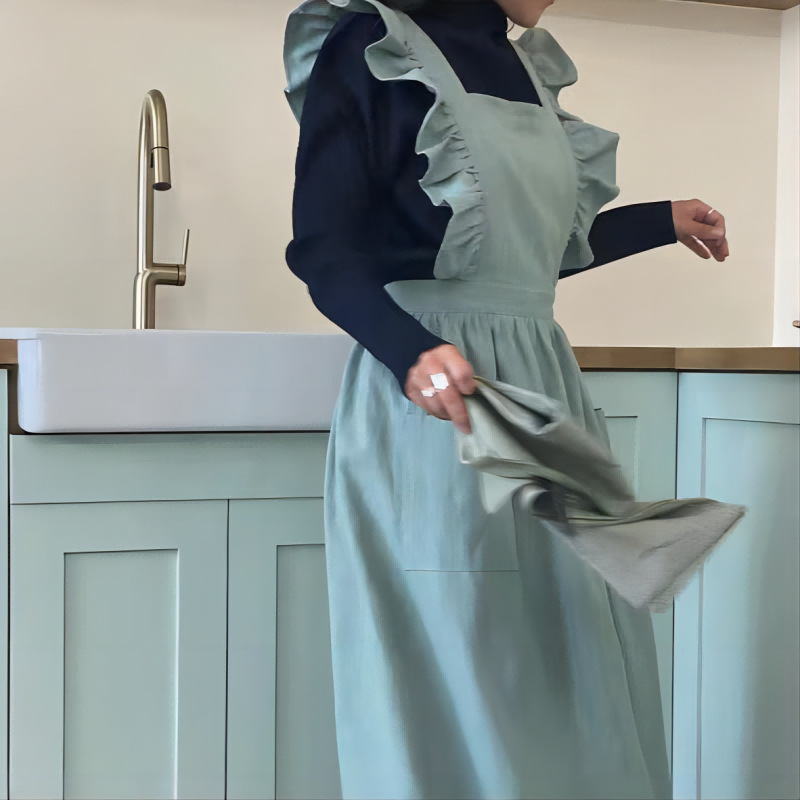 Delantal Vintage de lino y alg - Baking In Kitchen reseña y precio
