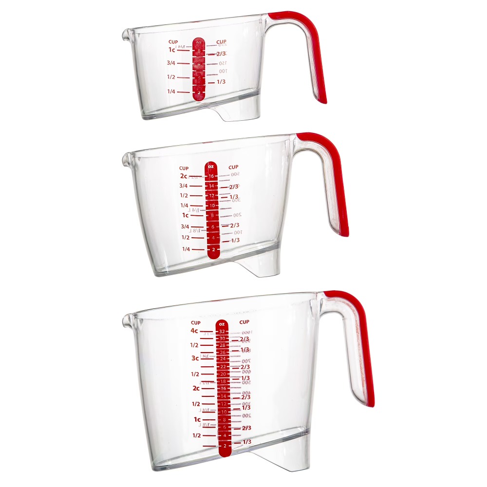Juego de 3 Tazas Medidoras de  - Kitchen Glass Baking Set reseña y precio