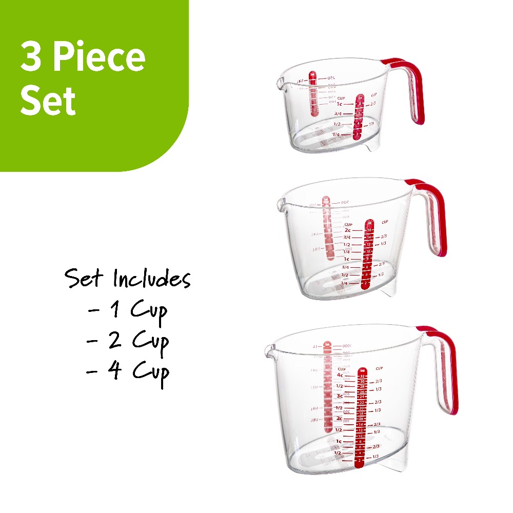 Juego de 3 Tazas Medidoras de  - Kitchen Glass Baking Set reseña y precio