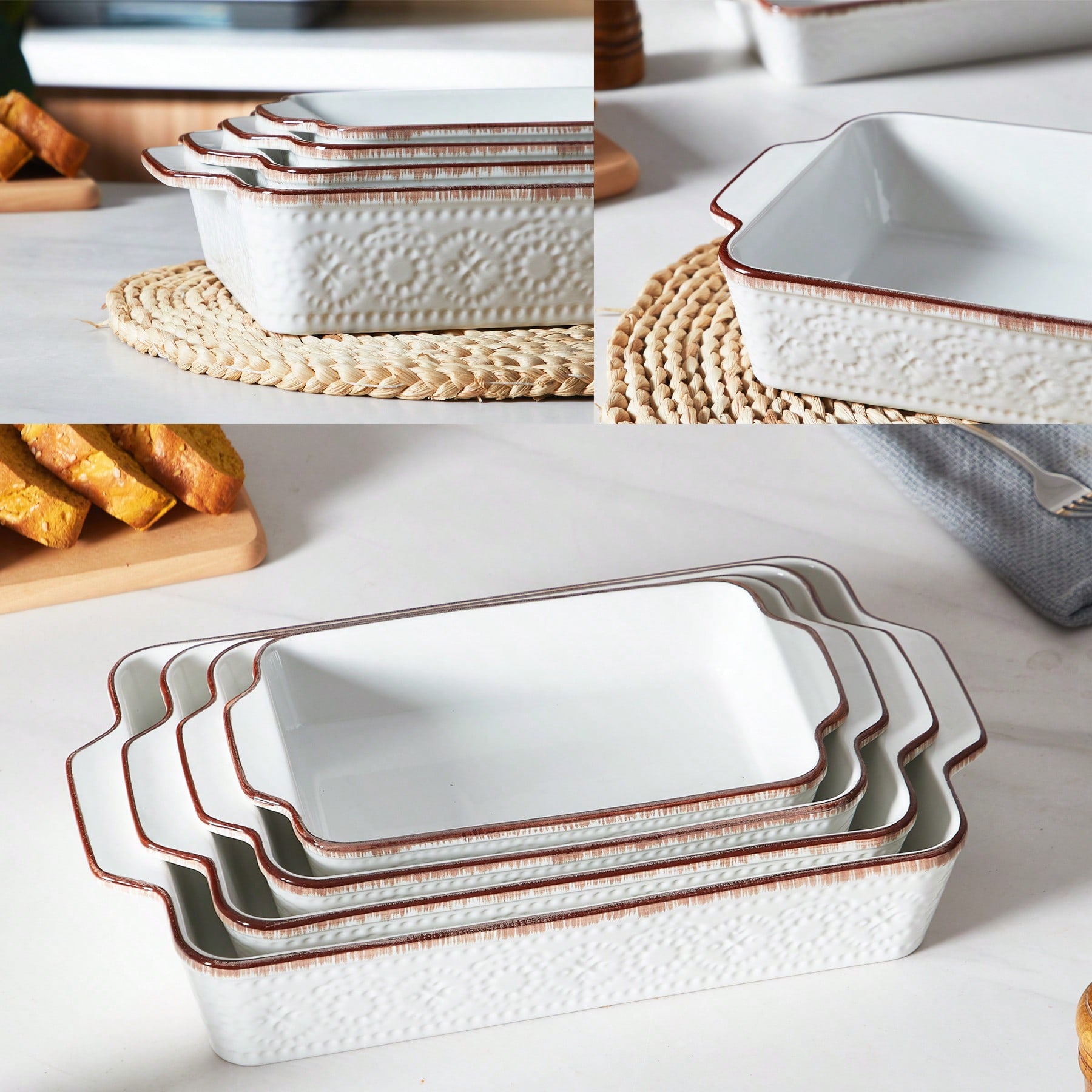 Platos para horno de porcelana - Kitchen Glass Baking Set reseña y precio