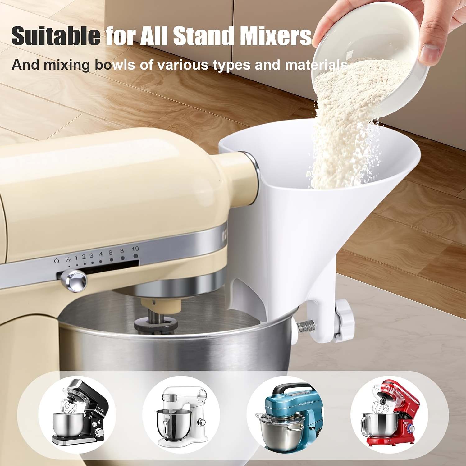 Embudo de boca ancha para hari - Kitchen Aid Baking Mixer reseña y precio