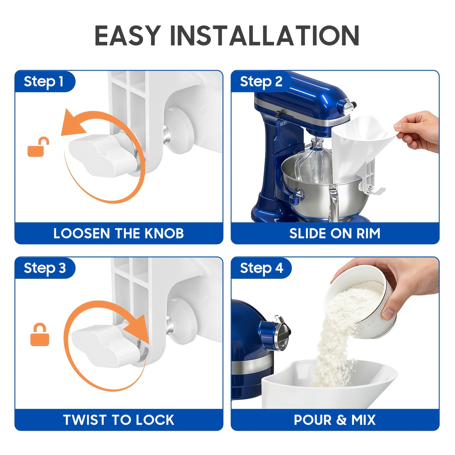 Embudo de boca ancha para hari - Kitchen Aid Baking Mixer reseña y precio