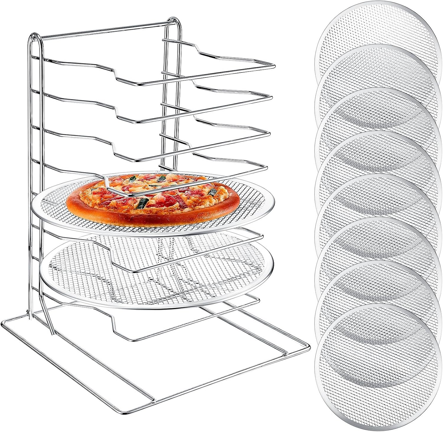 Estante para pizzas de 8 nivel - Kitchen Baking Ware reseña y precio