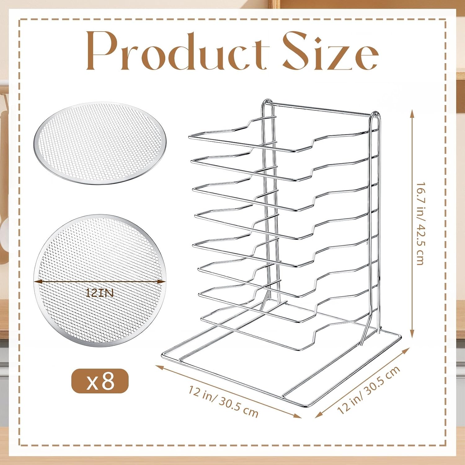 Estante para pizzas de 8 nivel - Kitchen Baking Ware reseña y precio