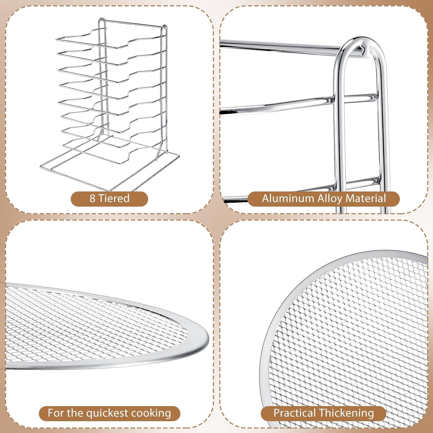 Estante para pizzas de 8 nivel - Kitchen Baking Ware reseña y precio