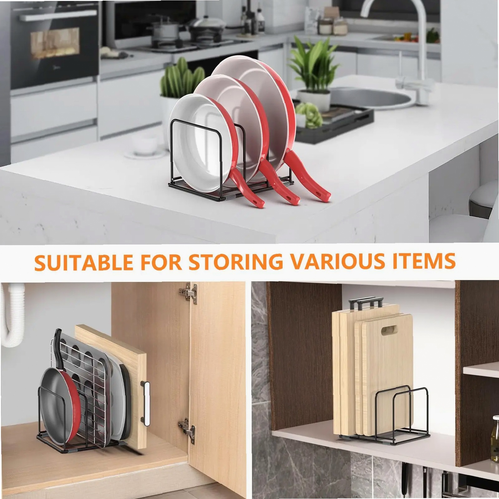 Organizador de Sartenes para A - Kitchen Cabinet Baking Organizer reseña y precio
