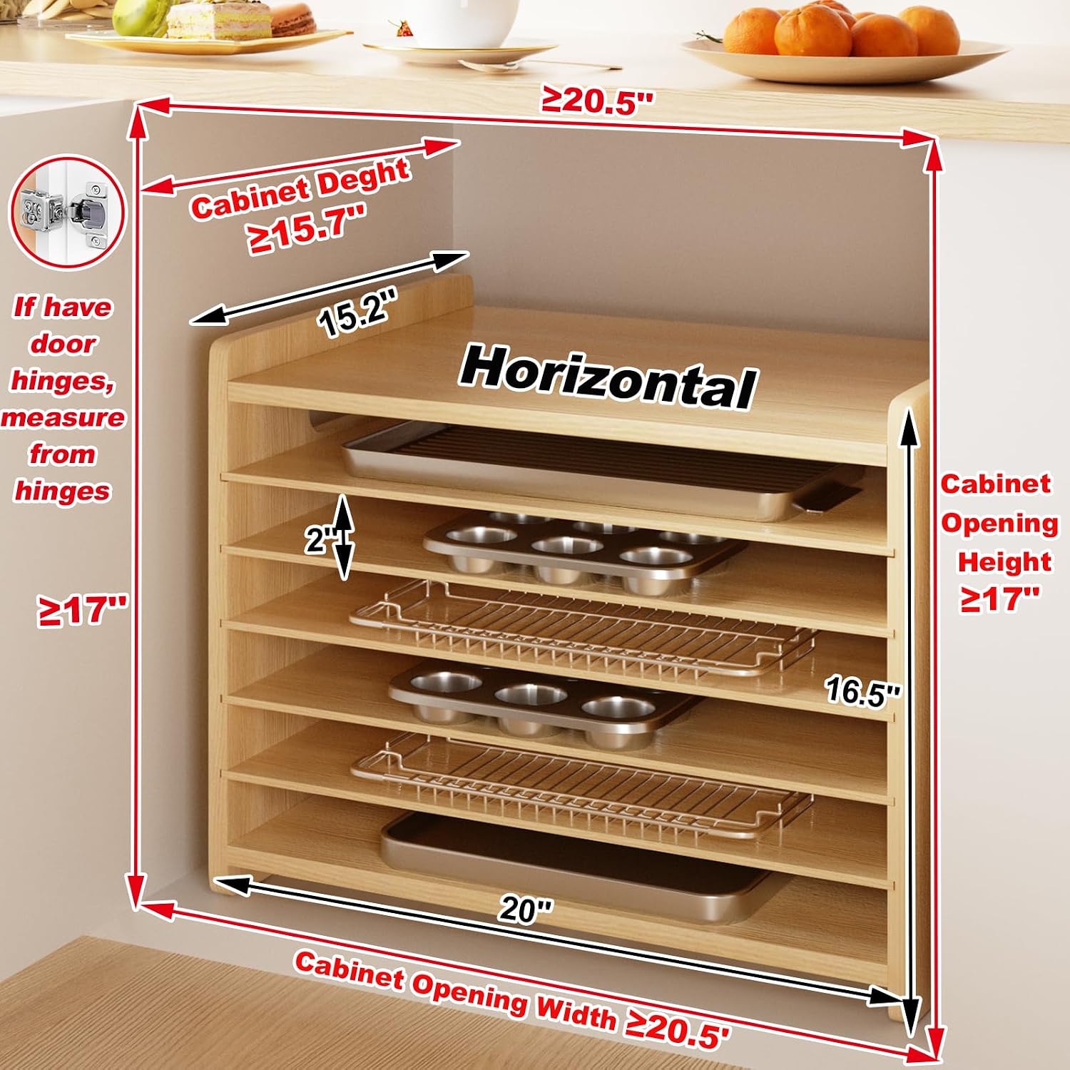 Organizador de bandejas de mad - Kitchen Cabinet Baking Organizer reseña y precio