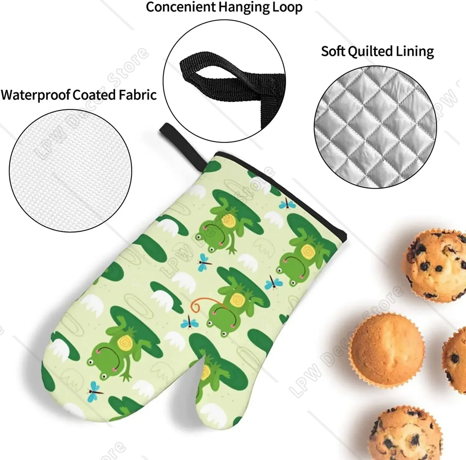Juego de 4 Guantes y Protector - Kitchen Baking Counter reseña y precio