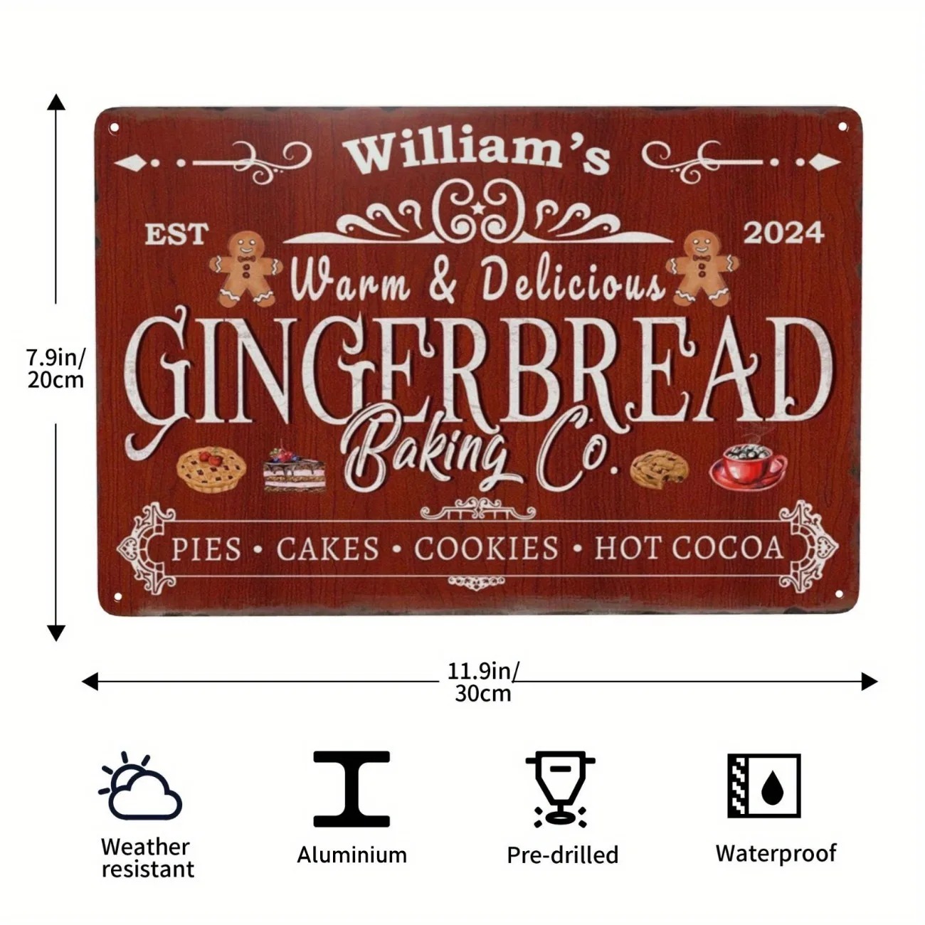 Letrero de aluminio personaliz - Kitchen Baking Decor reseña y precio