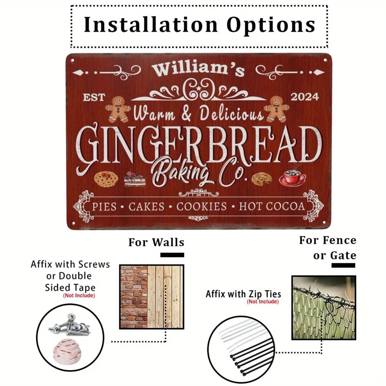 Letrero de aluminio personaliz - Kitchen Baking Decor reseña y precio