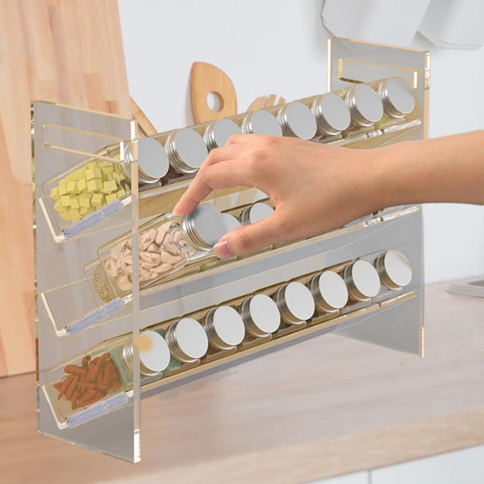 Estante de acrílico para espec - Kitchen Cabinet Baking Organizer reseña y precio