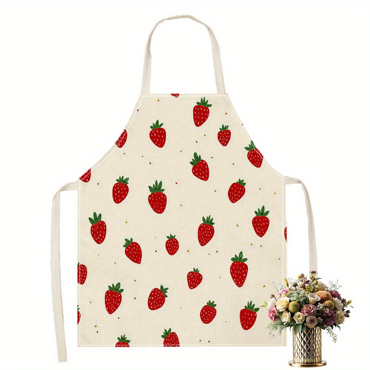 Delantal con diseño de fresa,  - Baking Kitchen Kids reseña y precio