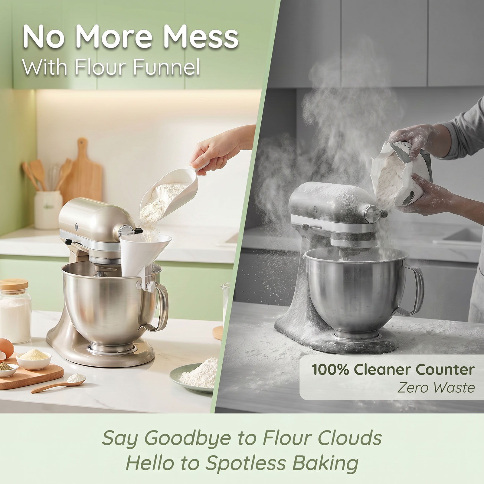 Embudo de Harina Antiderrames  - Kitchen Aid Baking Mixer reseña y precio