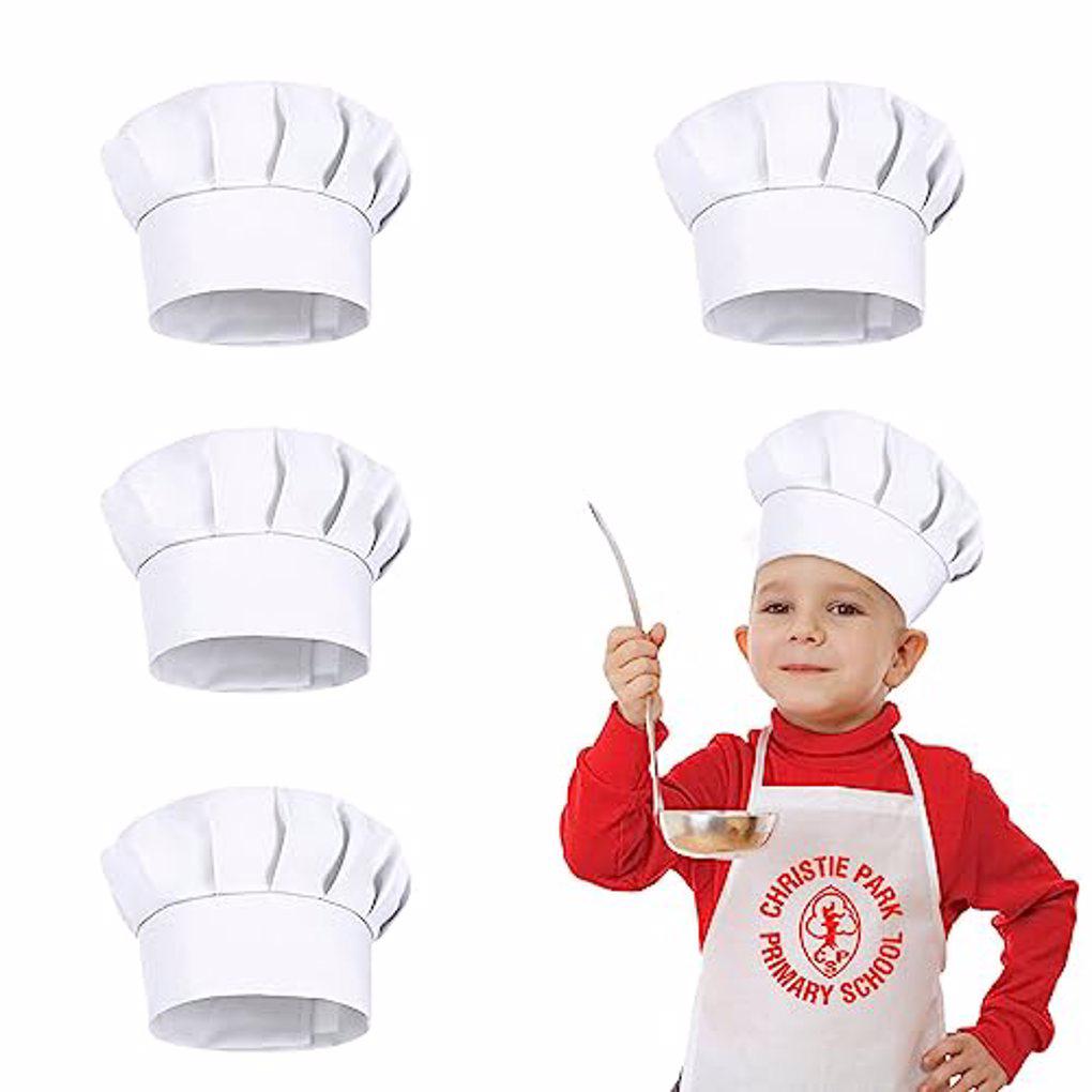 4 Gorros de Chef Blancos para  - Baking Kitchen Kids reseña y precio