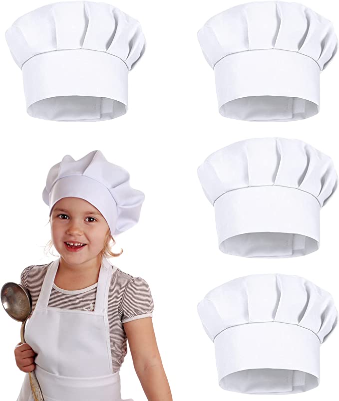 4 Gorros de Cocina Blancos par - Baking Kitchen Kids reseña y precio