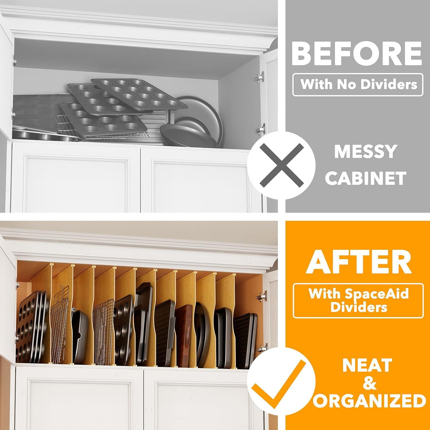 Paquete de 10 divisores de bam - Kitchen Cabinet Baking Organizer reseña y precio
